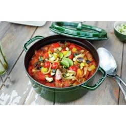 Staub Gietijzeren Braadpan 28 Cm / 6,75 L, Rond, Basilicum -Staub Verkoopwinkel 000017126