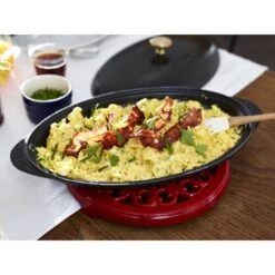 Staub Ovenschaal Met Deksel 31 Cm, Ovaal, Zwart -Staub Verkoopwinkel 000017146