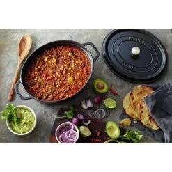 Staub Gietijzeren Braadpan 27 Cm / 3,25 L, Ovaal, Zwart -Staub Verkoopwinkel 000017579