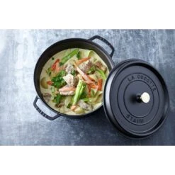 Staub Gietijzeren Braadpan 28 Cm / 6,75 L, Rond, Zwart -Staub Verkoopwinkel 000017831