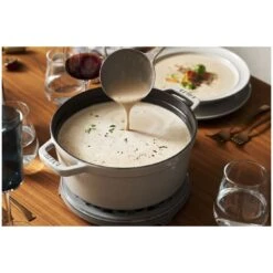 Staub Gietijzeren Braadpan 28 Cm / 6,75 L, Rond, White Truffle -Staub Verkoopwinkel 000019589