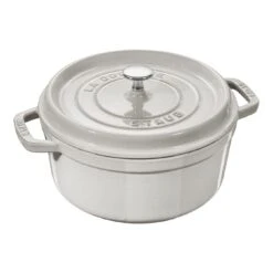 Staub Gietijzeren Braadpan 26 Cm / 5,25 L, Rond, White Truffle