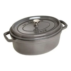 Staub Gietijzeren Braadpan 29 Cm / 4,25 L, Ovaal, Grafietgrijs