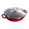 Staub Wok Met Glazen Deksel 30 Cm, Kersenrood