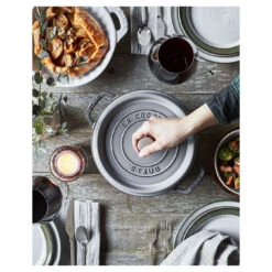 Staub Gietijzeren Braadpan 24 Cm / 3,8 L, Rond, Grafietgrijs -Staub Verkoopwinkel 750030969