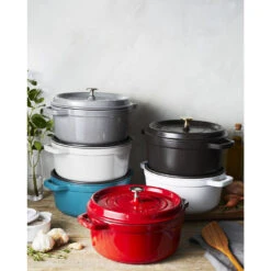 Staub Gietijzeren Braadpan 24 Cm / 3,8 L, Rond, Grafietgrijs -Staub Verkoopwinkel 750031056