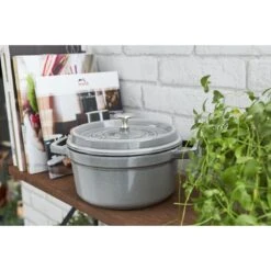 Staub Gietijzeren Braadpan 18 Cm / 1,7 L, Rond, Grafietgrijs -Staub Verkoopwinkel 750032230