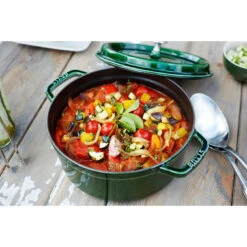 Staub Gietijzeren Braadpan 26 Cm / 5,25 L, Rond, Basilicum -Staub Verkoopwinkel 750032316