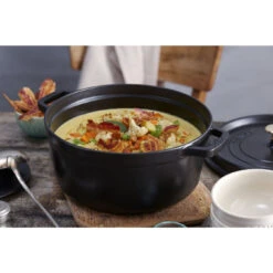 Staub Gietijzeren Braadpan 28 Cm / 6,75 L, Rond, Zwart -Staub Verkoopwinkel 750033443